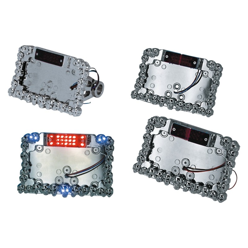 Support de plaque skull maniac avec feu led 160700