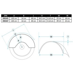 Garde-boue arrière de style héritage pour montage custom 090345