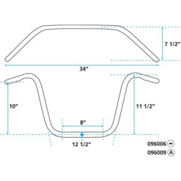 Guidons apehangers zodiac de un pouce de diametre 096009