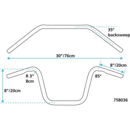 Un pouce diametre ape hangers zodiac custom products 758036