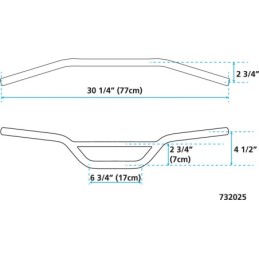 Un pouce diametre motor-x guidons zodiac custom products 758025