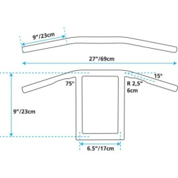 Un pouce diametre windows guidons zodiac custom products 758080