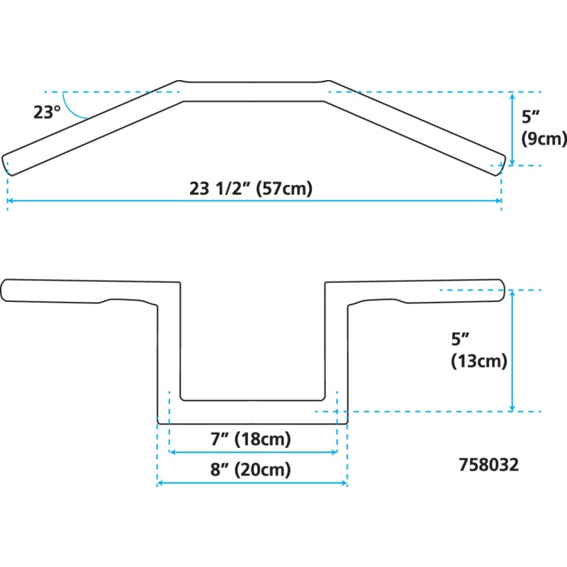 Un pouce diametre z-bar guidons zodiac custom products 758032
