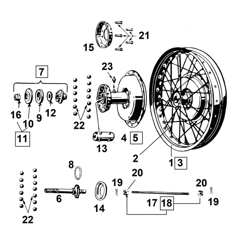Pieces de et de moyeux pour 45ci solo 769071
