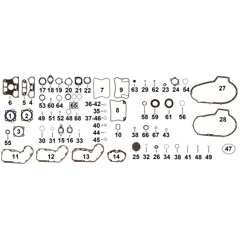 Joints o-rings et joints pour sportster 1986-2003 et buell 1997-2002 027655