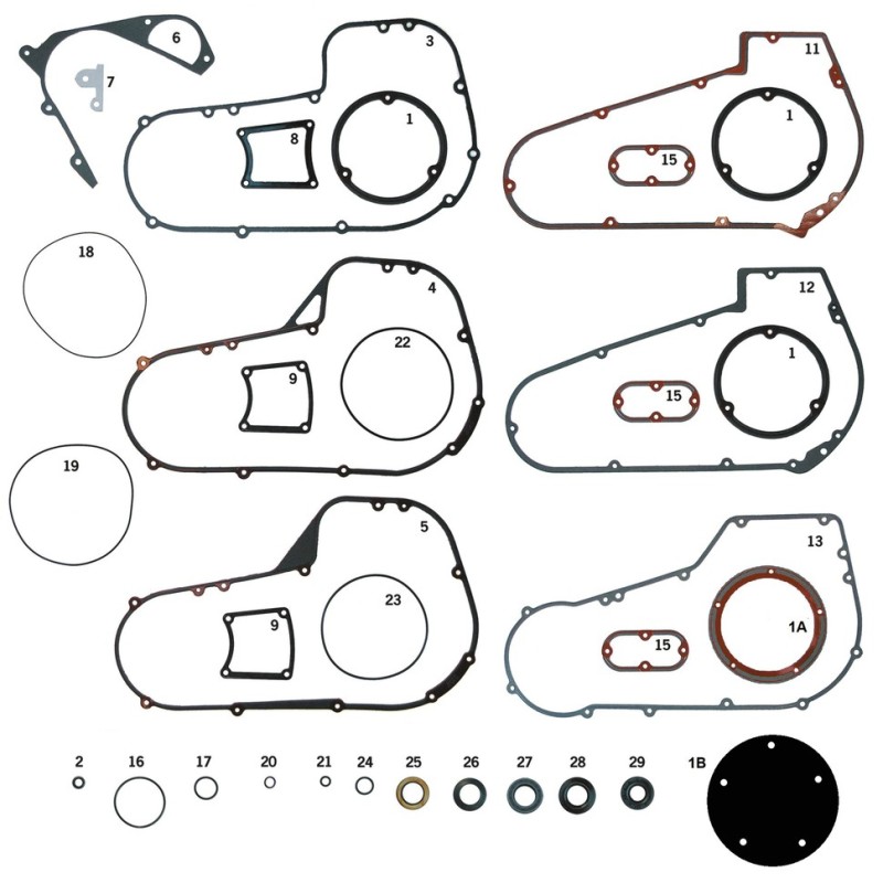 Joints, spys, et o-ring de primaire pour big twin fin 1979-2006 790236