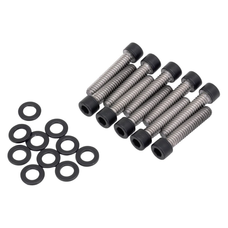 Kits de vis de couvercle de came en inox noires pour twin cam 770479
