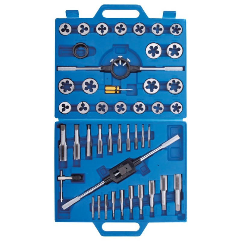 Ensemble tarauds et filieres 45 pièces unc et unf 754701
