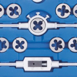 Jeu de tarauds et filieres metriques/pouces, 110 pieces 754702