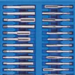 Jeu de tarauds et filieres metriques/pouces, 110 pieces 754702