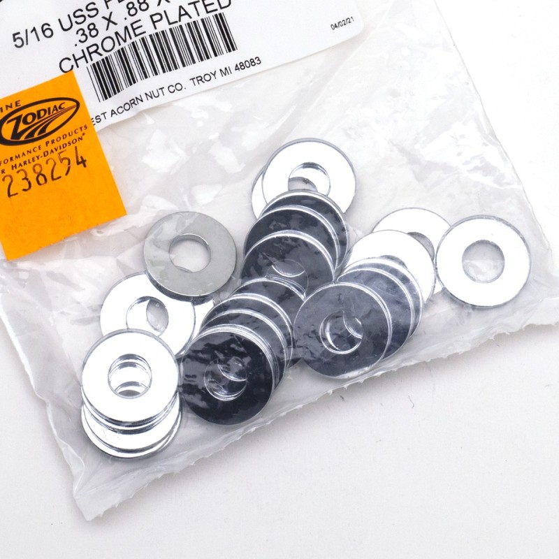 Assortiment de rondelles plates chromees 238254