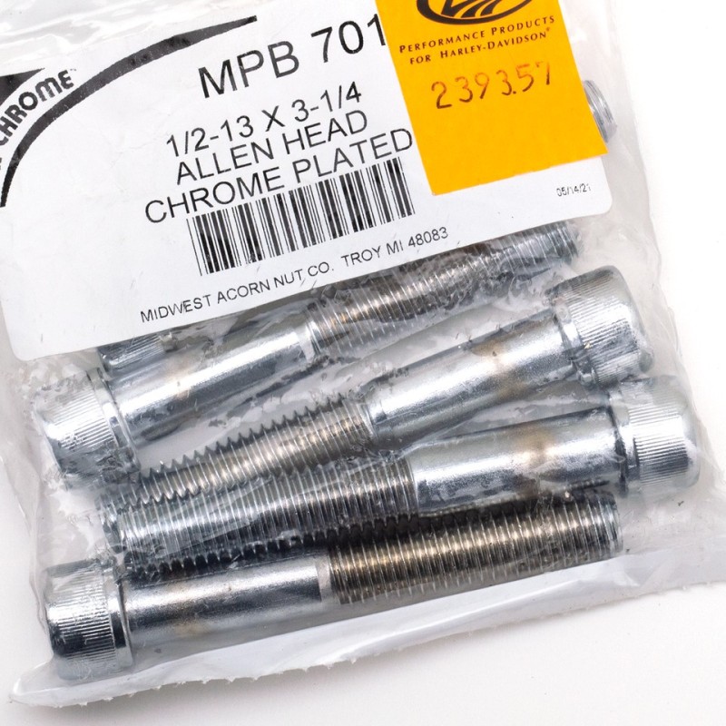 Assortiment de vis chromees a tête allen 1/2" unc 239357
