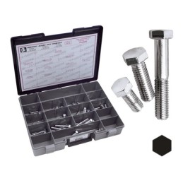 Assortiment de vis chromees a tete unc hexagonale 239332