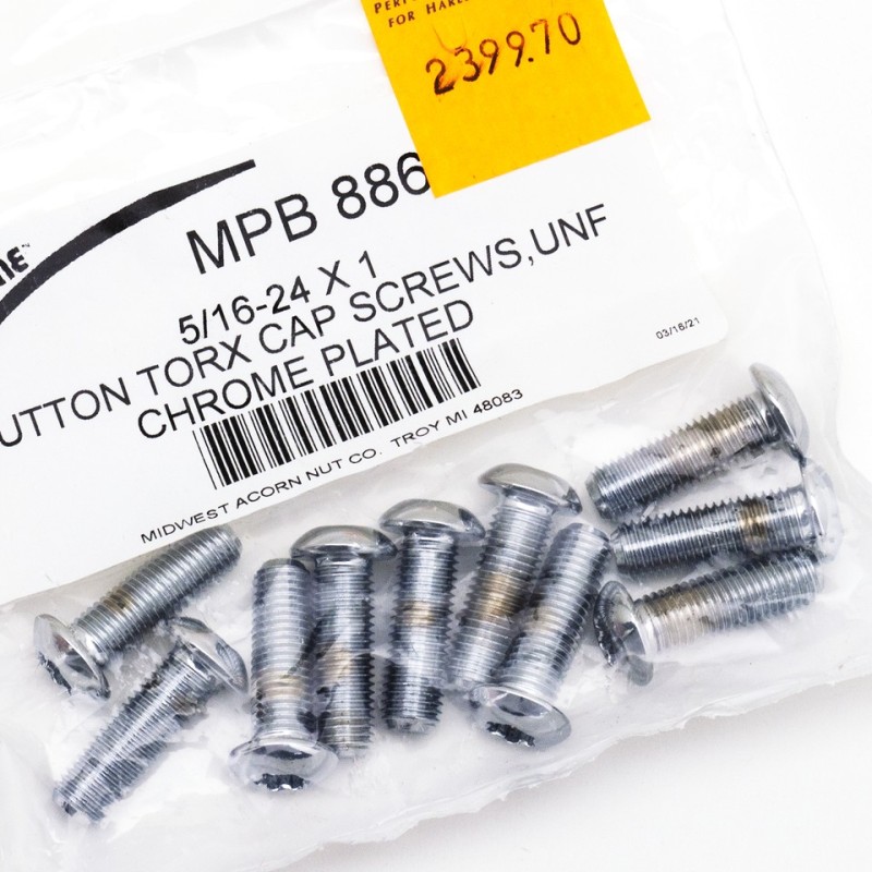Assortiment de vis torx tete bouton chromees 239970