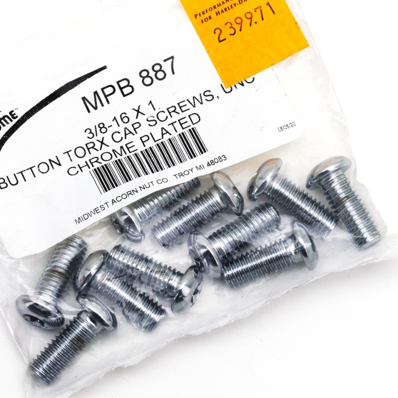 Assortiment de vis torx tete bouton chromees 239971