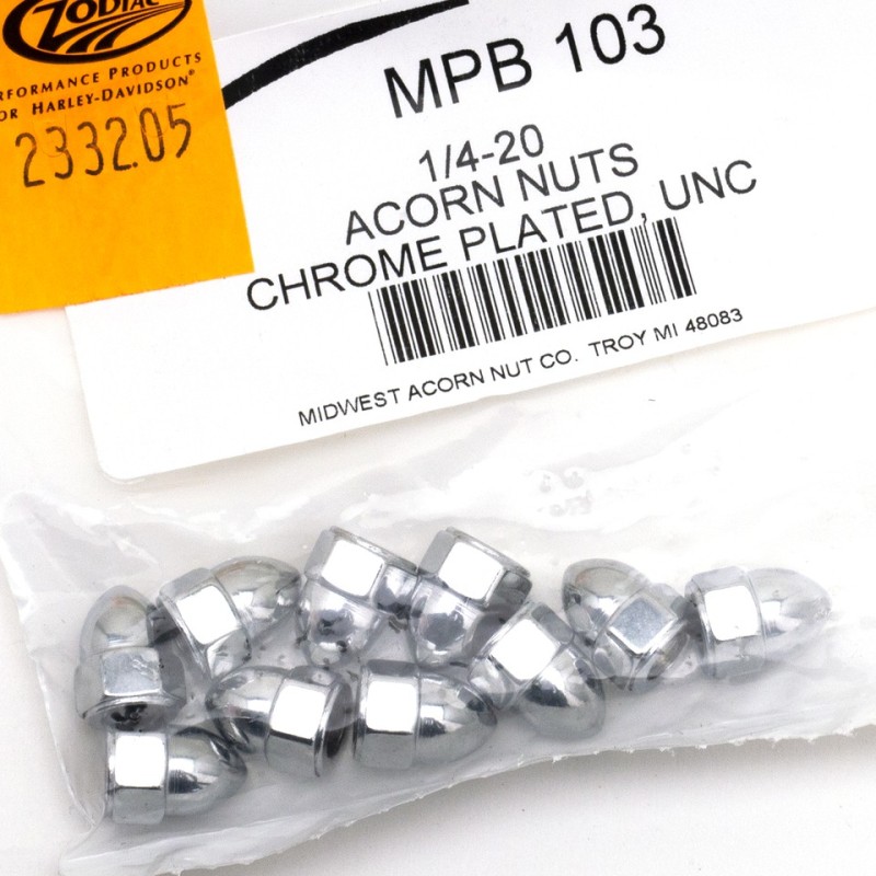 Assortiment d'ecrous borgne chromes 233205