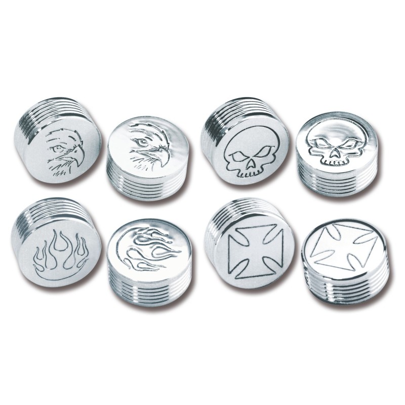 Caches boulons chromes pour tetes 6 pans, allen et bouton 722594