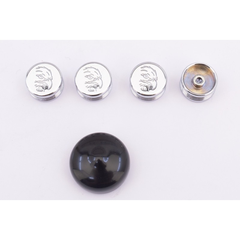 Caches boulons chromes pour tetes 6 pans, allen et bouton 722618