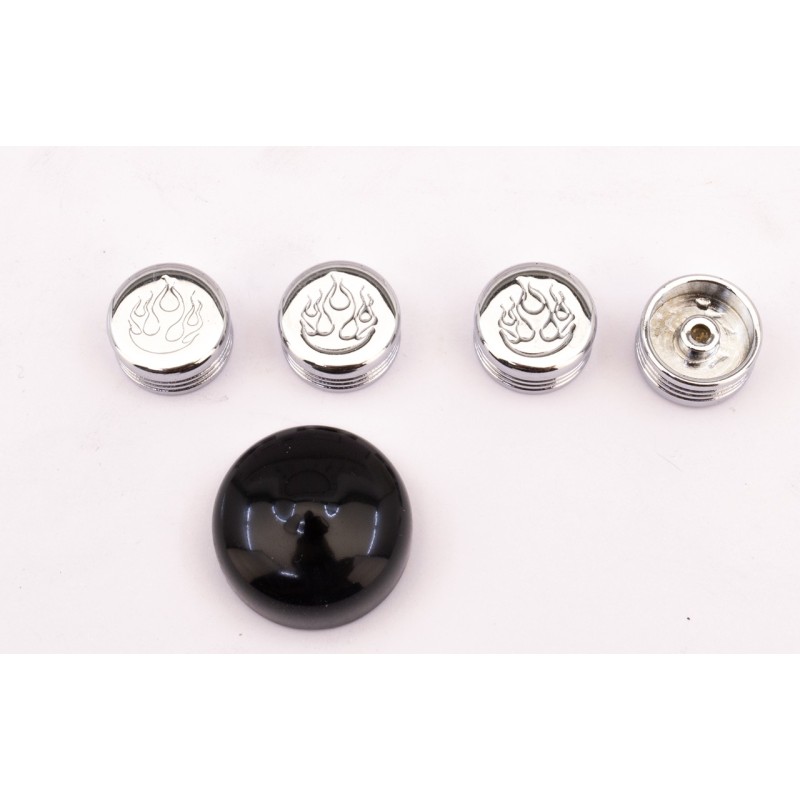 Caches boulons chromes pour tetes 6 pans, allen et bouton 722621