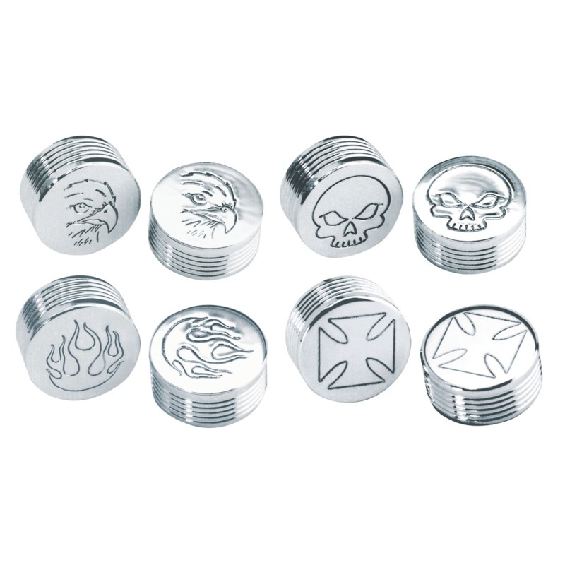 Caches boulons chromes pour tetes 6 pans, allen et bouton 722622
