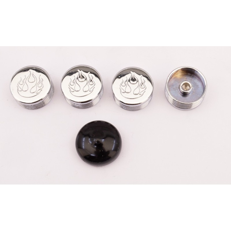 Caches boulons chromes pour tetes 6 pans, allen et bouton 722623