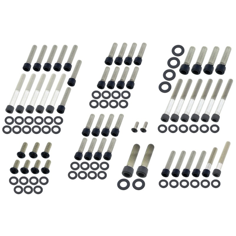 Kits de vis de moteur boite en acier inoxydable noir 770491