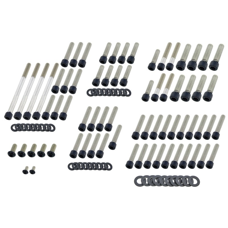 Kits de vis de moteur boite en acier inoxydable noir 770497