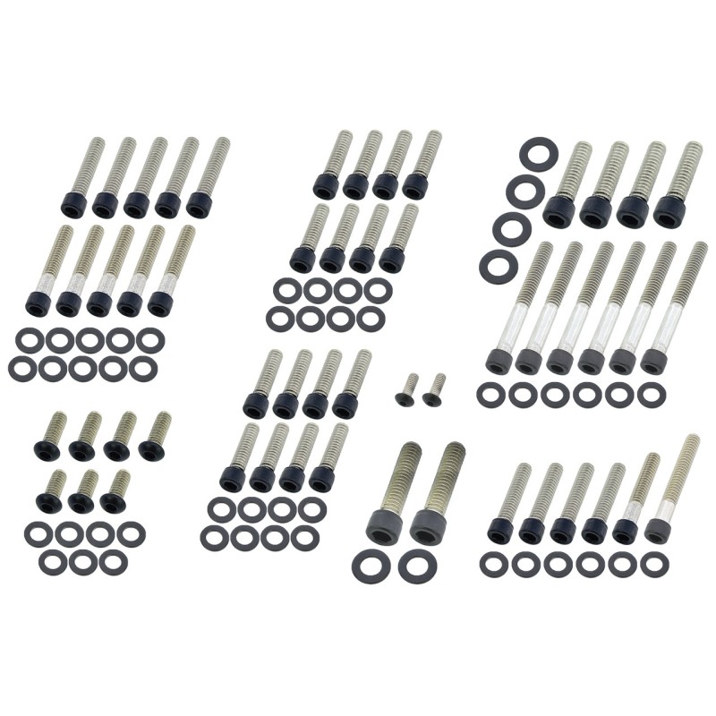 Kits de vis de moteur boite en acier inoxydable noir 770498