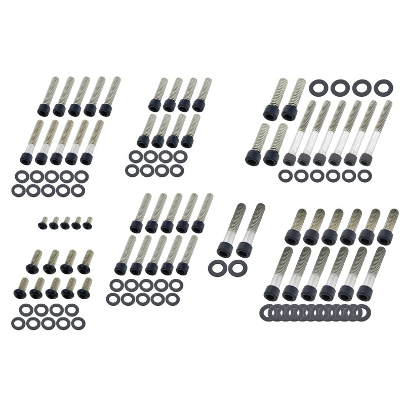 Kits de vis de moteur boite en acier inoxydable noir 770499