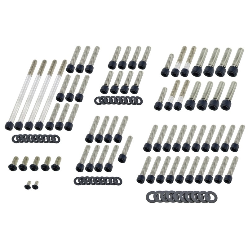 Kits de vis de moteur boite en acier inoxydable noir 770501