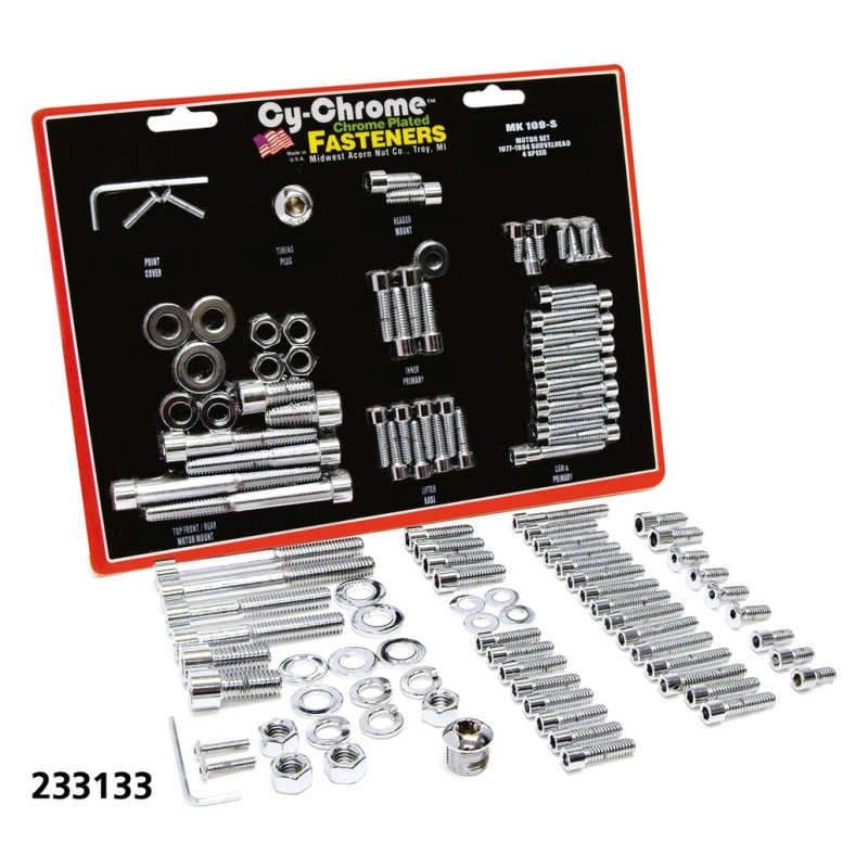 Kits visserie moteur boite chromes 233133
