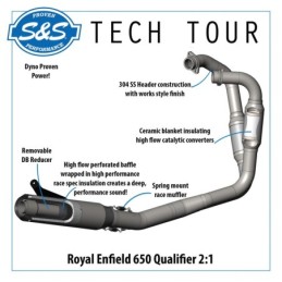 Pots 2 en 1 s&s qualifier pour royal enfield 650 twins 785016