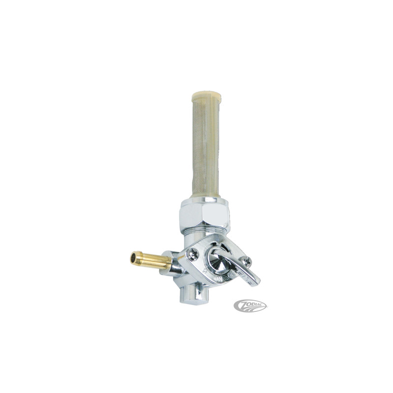 Robinet d'essence chromé avec sortie à gauche Z011403 Robinets d'essence
